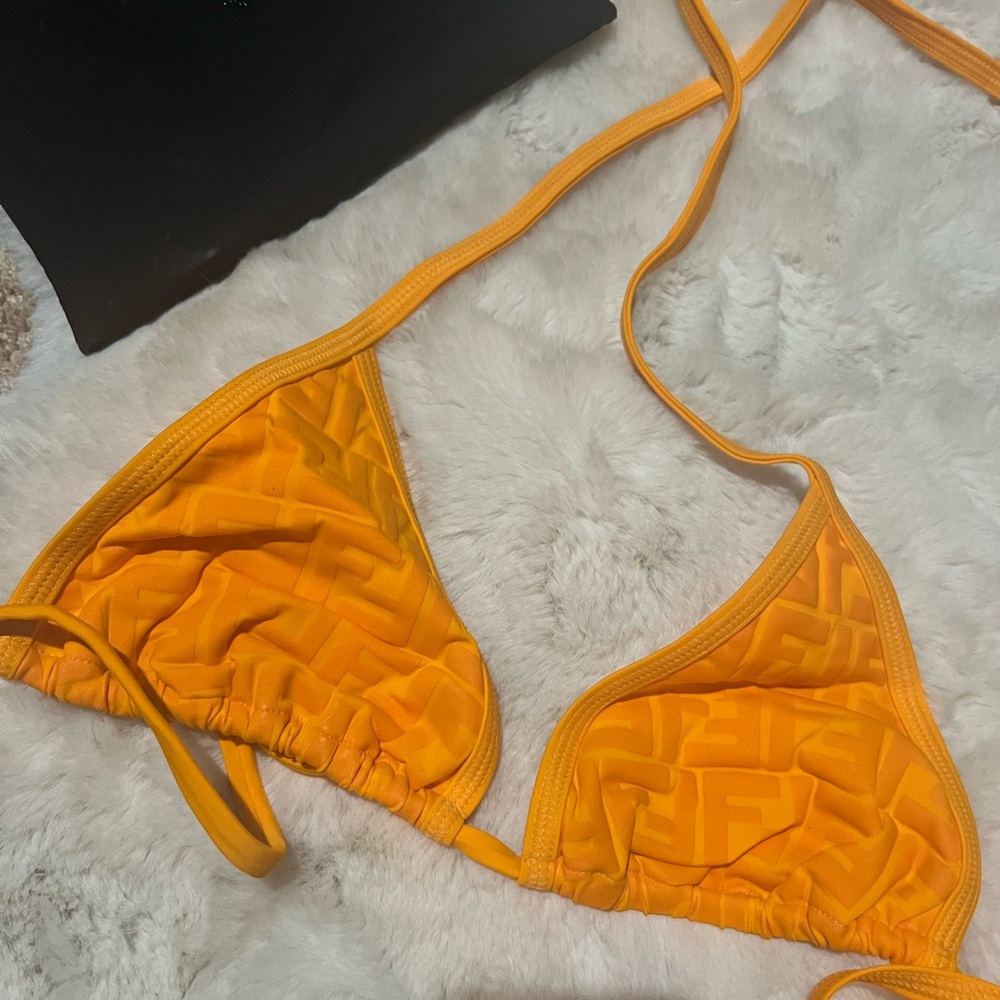 New Fendi FF embossed monogram forever Fendi Orange Triangle Bikini Set - Picture 11 of 11